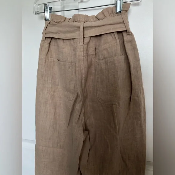 Vici Top Notch High-Rise Woven Paperbag Belted Trousers | S - Picture 7 of 9